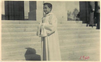 Antonio Arévalo, que denuncia abusos en el internado del Valle de los Caídos, cuando era escolán en la abadía, en 1960.