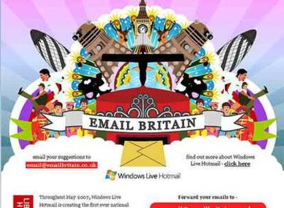 Página web de la campaña <i>Email Britain.</i>