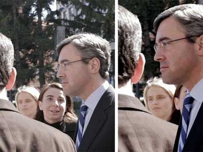 La imagen captada por la cámara fotográfica (izquierda) y la manipulada.