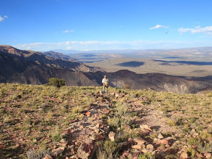 Marcas del geoglifo sobre la cordillera andina del Tigre