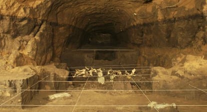 Imagen del último tramo del túnel del inframundo en Teotihuacán