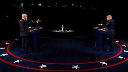 Joe Biden y Donald Trump, durante su segundo debate de la campaña de las elecciones presidenciales de 2020.