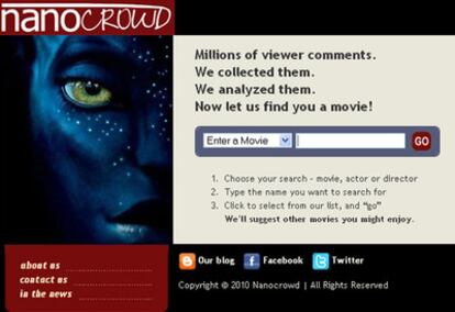 Nanocrowd salta definitivamente a la Red. Lo suyo es buscar y recomendar películas.