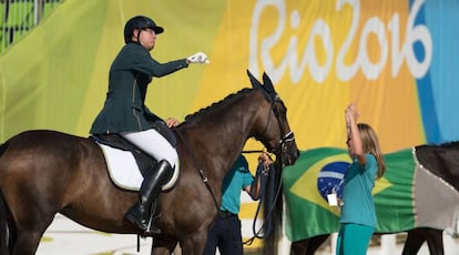 Sergio Oliva faturou a medalha de bronze no hipismo adestramento individual misto grau IA, modalidade para atletas com limitações nos quatro membros e no tronco.