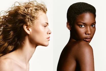 Dos modelos maquilladas por Pyrpylis con el nuevo fondo.