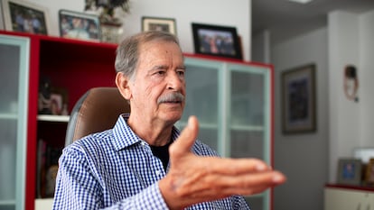 El expresidente de México, Vicente Fox Quesada, durante una entrevista en el Centro Fox, en San Francisco del Rincón, Guanajuato, el 21 de junio de 2022.