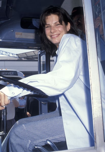 Sandra Bullock durante una las campañas de promoción de su por entonces nueva película 'Speed', en Santa Mónica (California, EE UU), en junio de 1994.