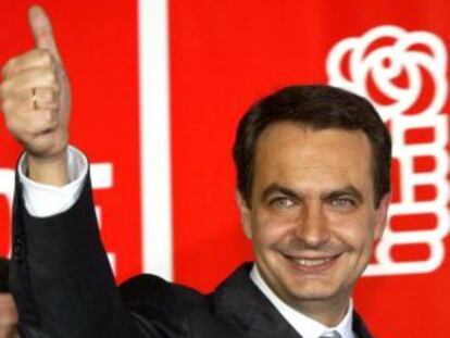 José Luis Rodríguez Zapatero, el 14 de marzo de 2004, día de su primera victoria electoral