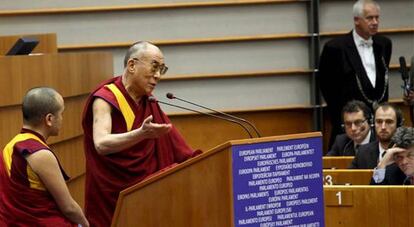 El Dalai Lama, durante su discurso ante el PE.