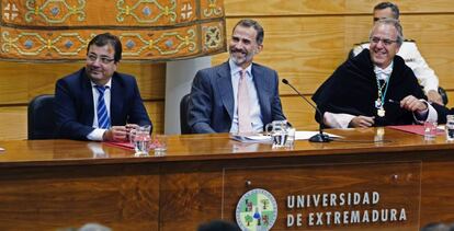 El rey Felipe durante la apertura del curso universitario.