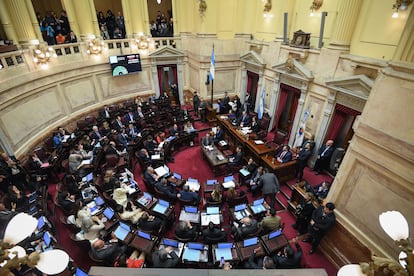 Sesión en el Senado de la Nación, en Buenos Aires, el 10 de julio del 2025.