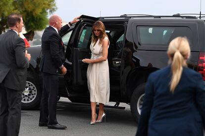 Melania Trump llega a una cena de trabajo en Biarritz el pasado fin de semana.