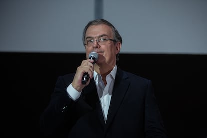 Marcelo Ebrard durante una conferencia de prensa, el 11 de septiembre en Ciudad de México.