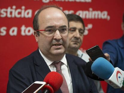 El primer secretario del PSC, Miquel Iceta, el sábado pasado en Jaén. 
 