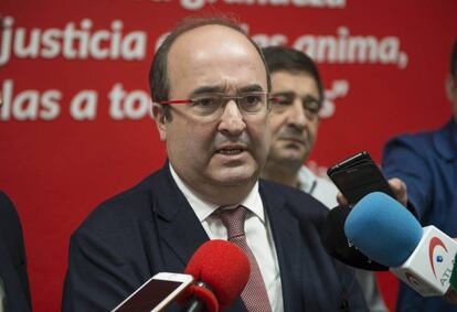 El primer secretario del PSC, Miquel Iceta, el sábado pasado en Jaén. 
 