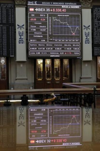 Interior de la bolsa española.
