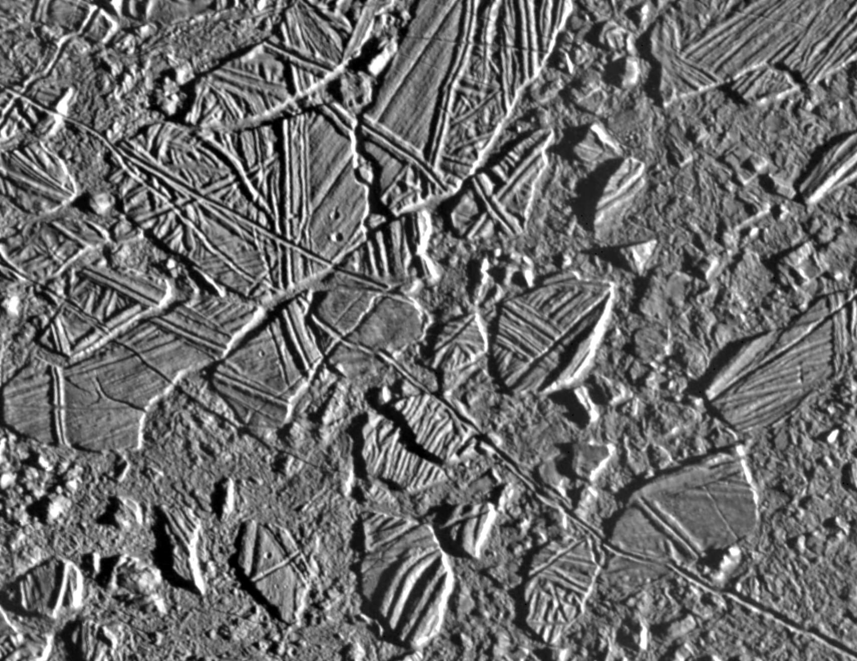 Imagen de la superficie de Europa.
