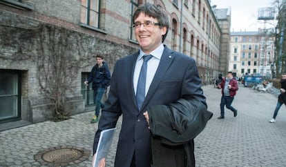 Carles Puigdemont, dilluns després del seu discurs a la Universitat de Copenhaguen.