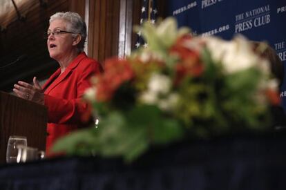 Gina McCarthy, administradora de la EPA, presenta los est&aacute;ndares para reducir las emisiones de CO2 en Washington. 