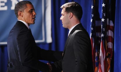 Obama, con el cantantte Ricky Martin