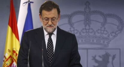 Rajoy, durante la rueda de prensa del pasado viernes.