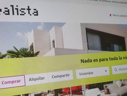 Web del portal inmobiliario Idealista.