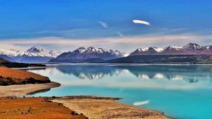 Lago Pukaki, uno de los más fotogénicos de la isla del Sur.