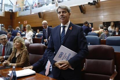  El presidente de la Comunidad de Madrid, Angel Garrido en la Asamblea de Madrid para su ofrecer su discurso del debate del estado de la Region