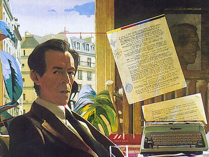 Retrato de Julio Ramón Ribeyro del pintor peruano Herman Braun-Vega. El escritor se refiere a este cuadro en su diario en junio de 1978.