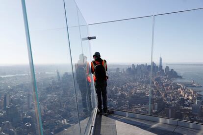 Vista de Manhattan en dirección norte desde la terraza del edificio Hudson Yards.