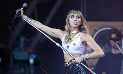 Miley Cyrus, em show em junho de 2019.