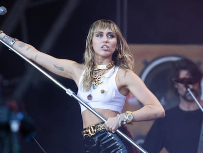 Miley Cyrus, en un concierto en junio de 2019.