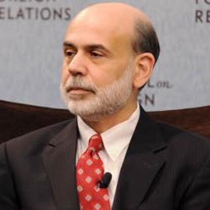 El presidente de la Fed, Ben Bernanke, en una comparecencia