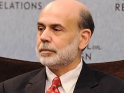 El presidente de la Fed, Ben Bernanke, en una comparecencia