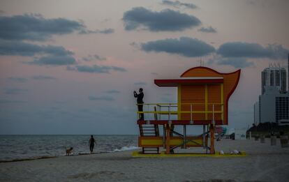 El atardecer en Miami Beach.