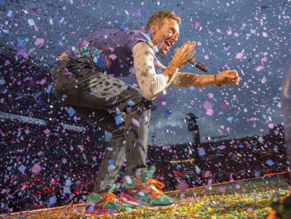 Chris Martin, en un concierto en Barcelona en 2016.