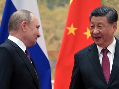 Los presidentes de Rusia, Vladímir Putin, y de China, Xi Jinping, en un encuentro en Pekín en febrero pasado.