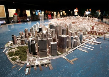 Aspecto de la maqueta de Manhattan que se presenta en la exposición <i>Ciudades/Esquinas.</i>