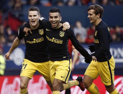 Gameiro celebra su gol a Osasuna.