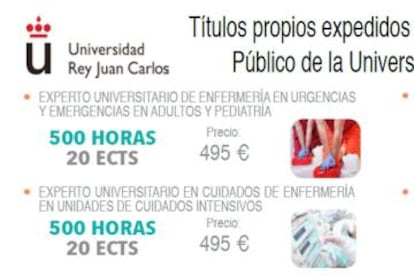 Folleto de la academia especializada en formación sanitaria Logoss, de Jaén, donde oferta títulos del IDP.