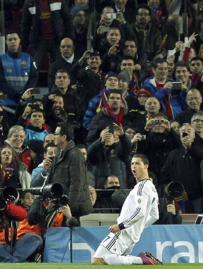 Ronaldo celebra el primer gol.