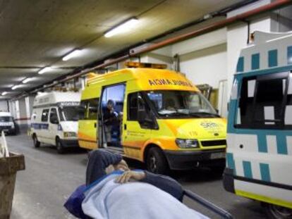 Zona de ambulancias en el Hospital Clinic de Barcelona. 