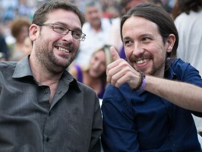 Pablo Iglesias amb Albano Dante Fachin, guanyador de les primàries de Podem pel 27-S.