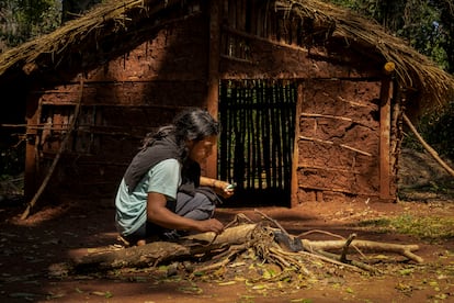 Choza de la comunidad 'Mbya Guaraní Jasy Porã' en la Selva Yryapú.