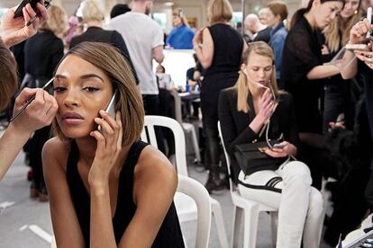 Un rincón del backstage de Balmain.