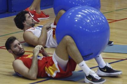 Rudy y Llull, en un entrenamiento.