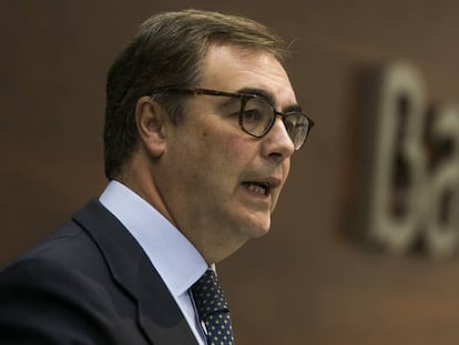 Jose Sevilla, Consejero Delegado de Bankia, durante una presentación de resultados en Madrid.