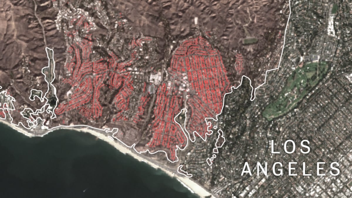 Satellite images reveal the scale of devastation from Los Angeles wildfires