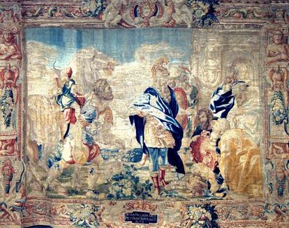 Uno de los 23 tapices que tiene la asociación, cuyo cartón dibujó Rubens.