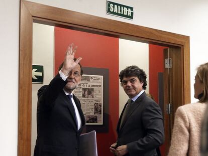 Rajoy, tras la rueda de prensa en la Moncloa este martes.